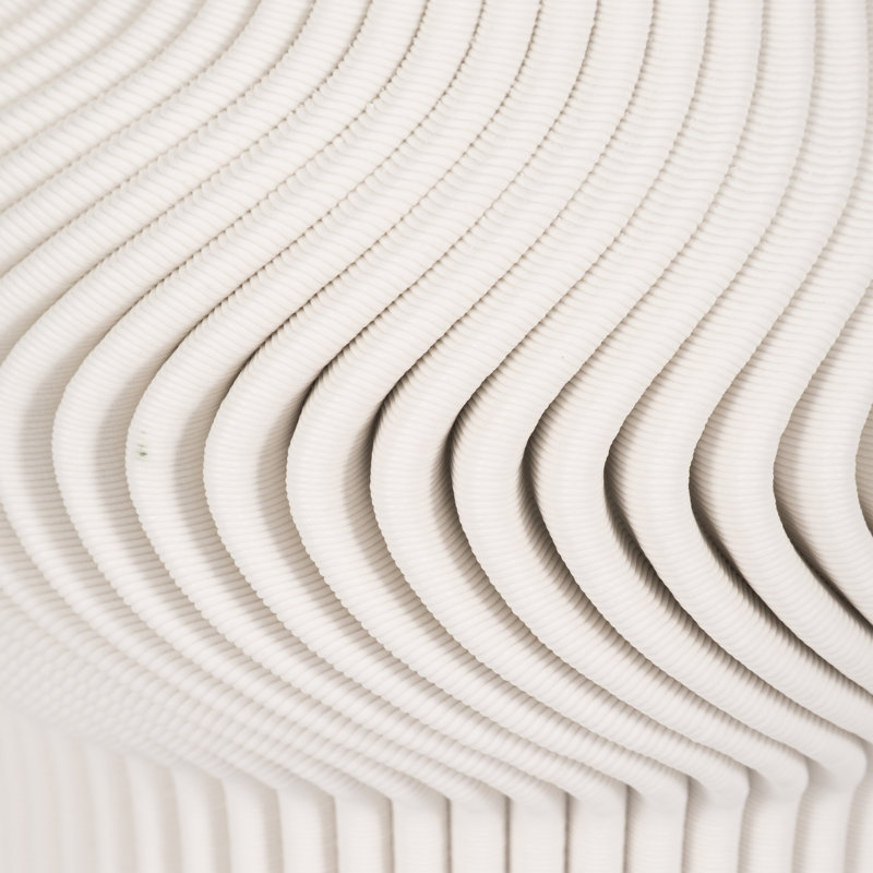 Sculptural 3D Printed Tall Vase for Home Decor – Modern Chic Flower Vase for Coffee Table Decor, Living Room Accent, or Office Styling – Ivory