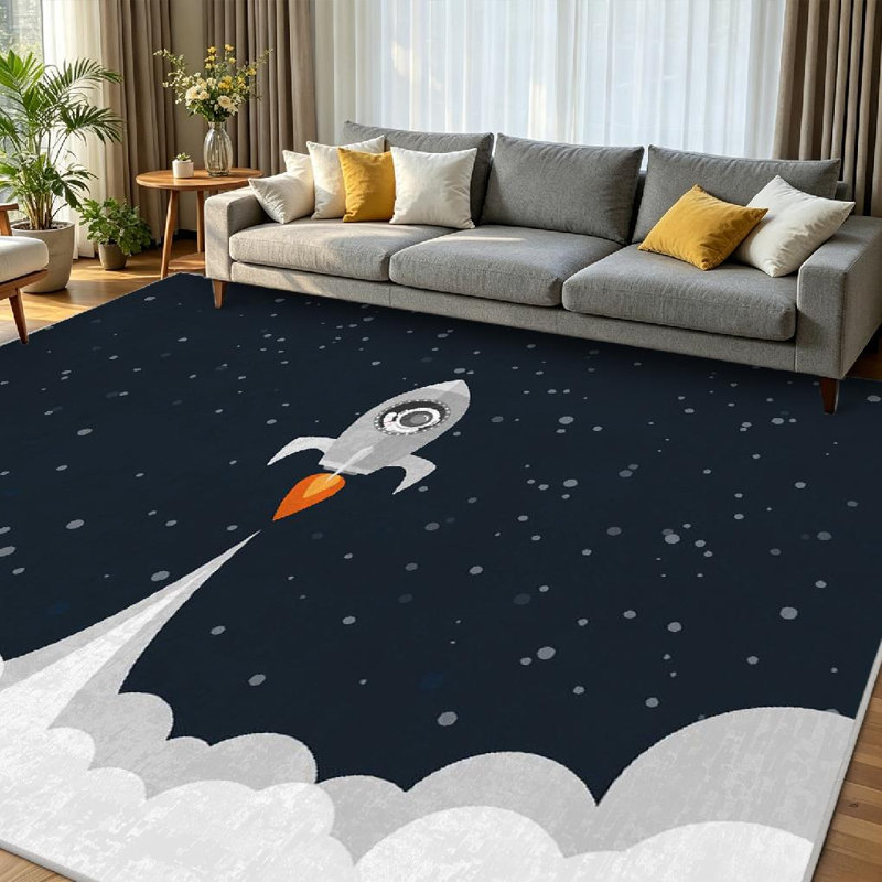 Tapis d'intérieur lavable à la machine Clear, Rectangle 79 po x 118 po