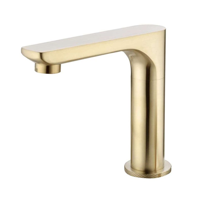 BathSelect Teramo Brushed Gold Touchless Automatic Sensor Faucet, Solid Brass, Deck Mount