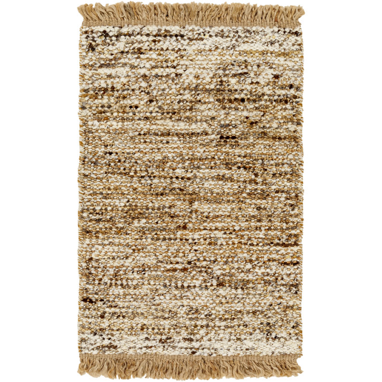 Cierra Abstract Hand Braided Jute/Wool Area Rug in Brown/Khaki