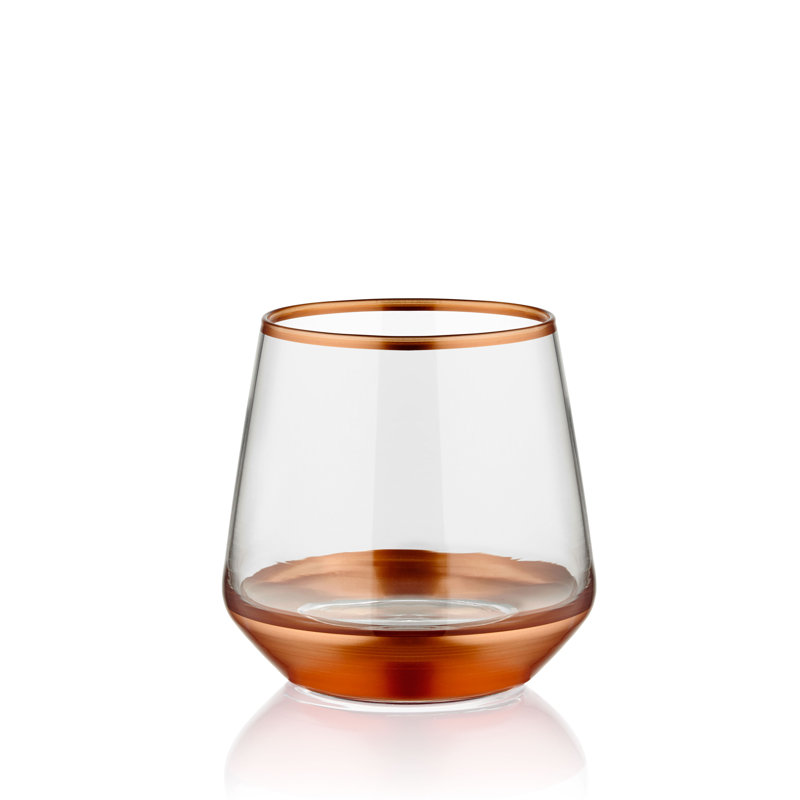 Prattville 445ml Handmade Drinking Glass Set, Orange