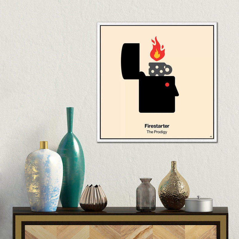 Firestarter 1 Piece Wall Art on Canvas, 45.72 cm H x 45.72 cm W, White Floated Frame
