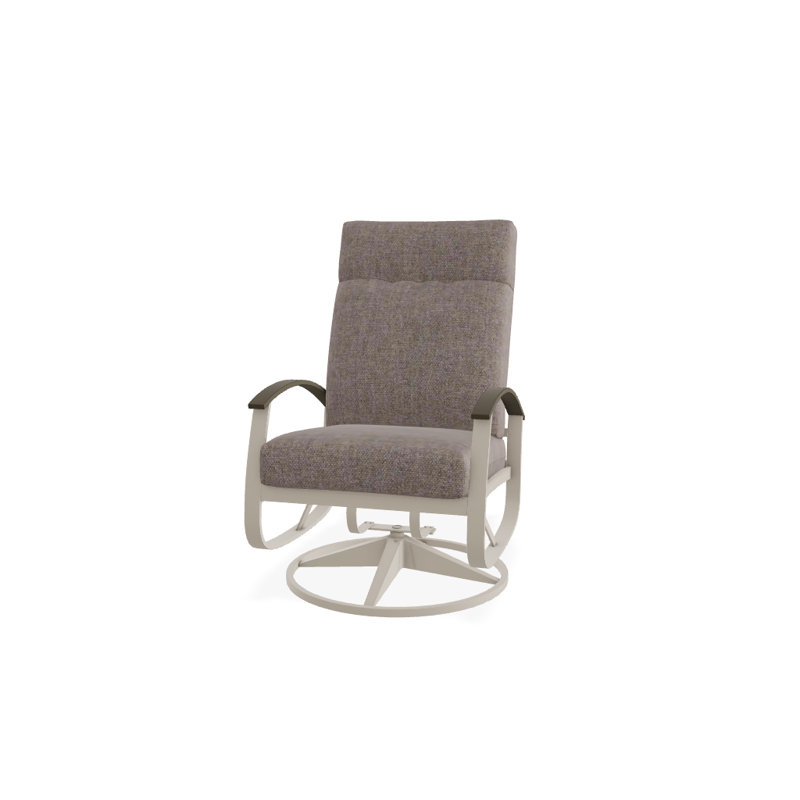 Belle Isle Outdoor Rocker Chair, Blend Indigo, Beachwood P40, Textured Snow