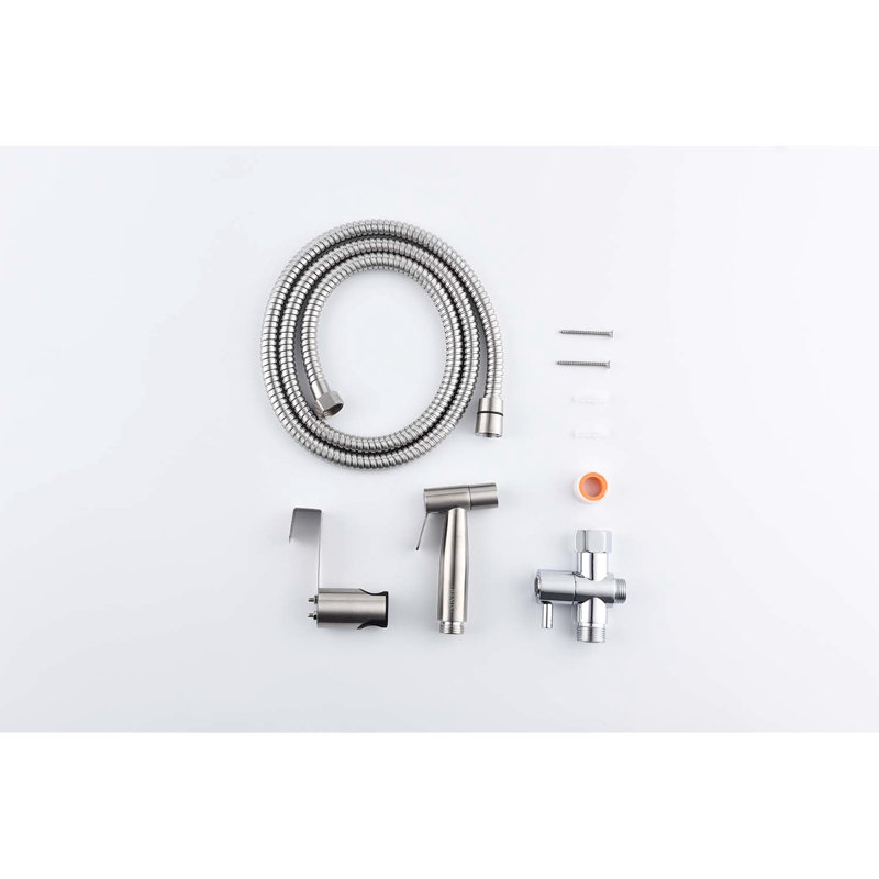 Handheld Bidet Toilet Spray - Silver Metal, Two Water Modes, Rust-, Hygiene Focus Metal Patterns, , Plus