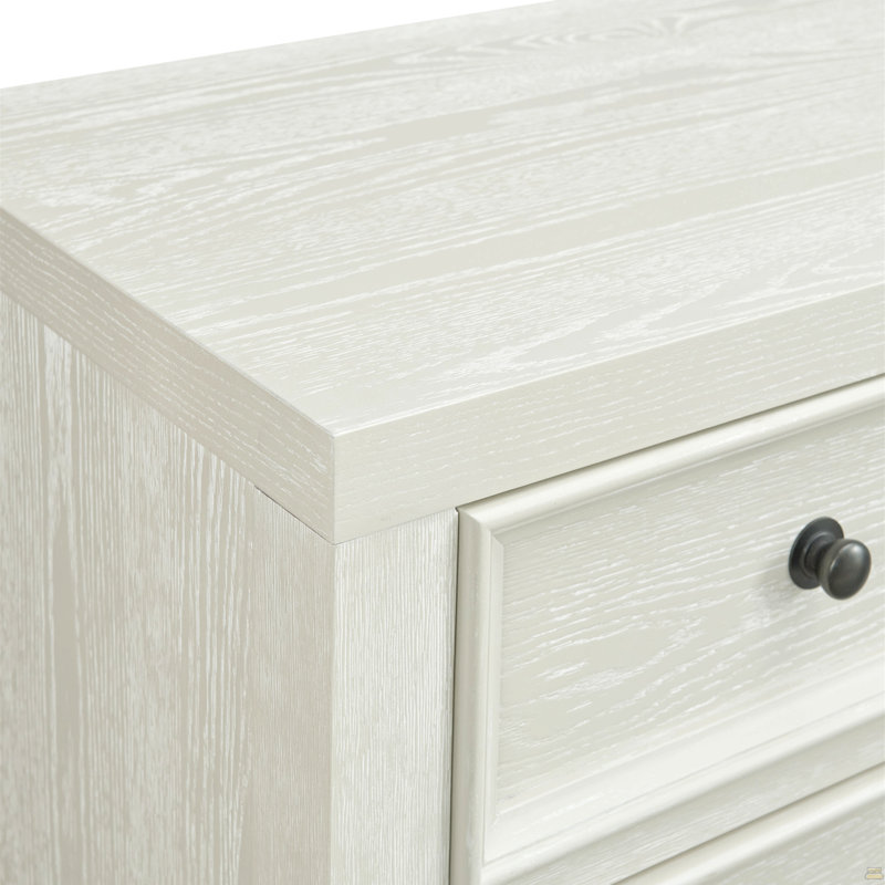Table de chevet 3 tiroirs, Blanc