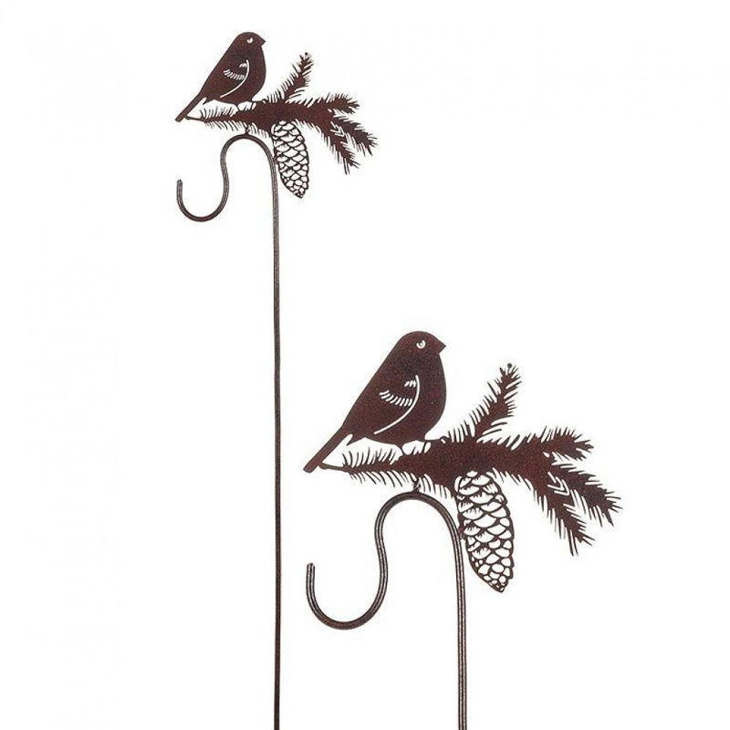 Bird & Pinecone With Hook Stake