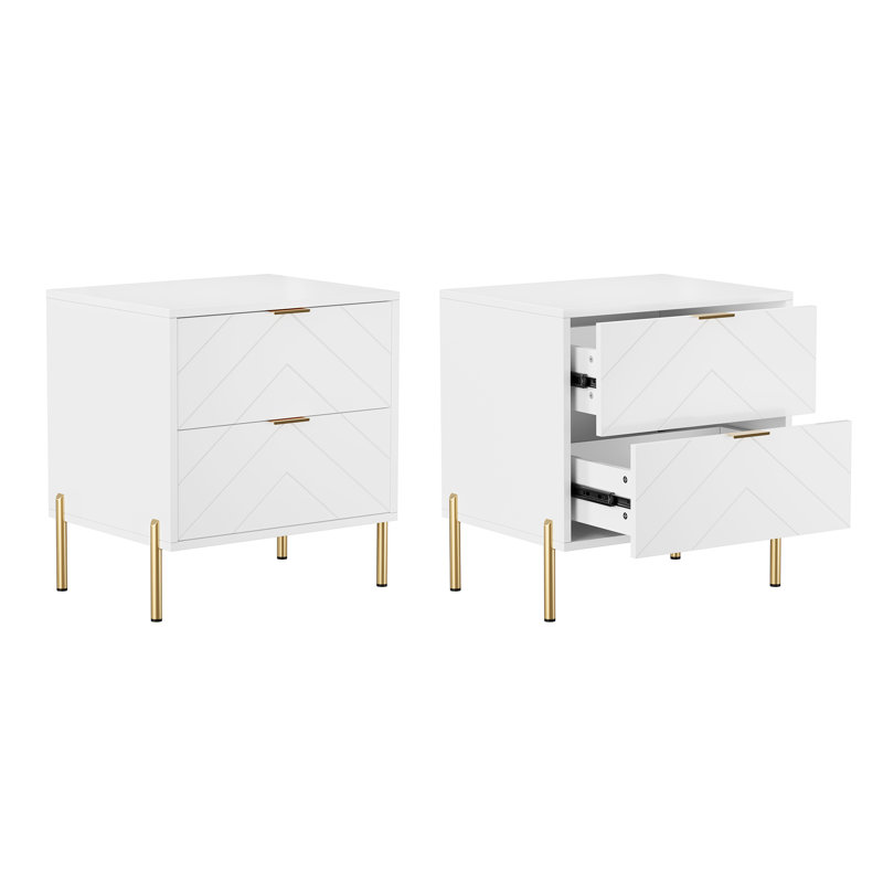 Table de chevet double (ensemble de 2), Blanc