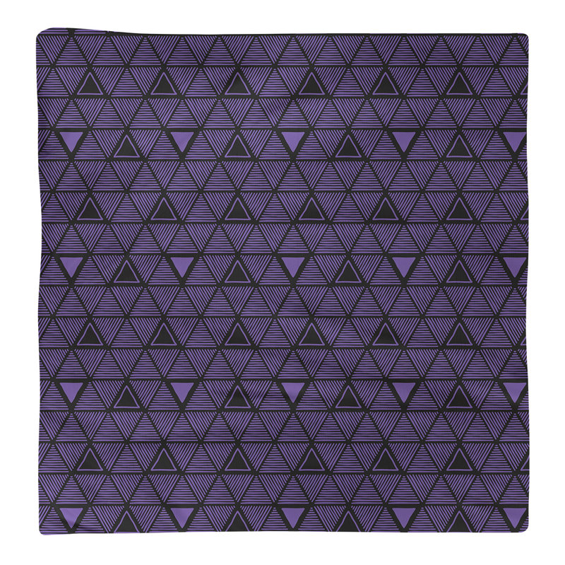 Serviette de table en coton à triangles dessinés à la main, Mauve, H 0,1 po x l 22 po x P 22 po