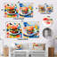 Pop Art Hamburger Brilliance I - Ensemble de 2 impressions carrées alimentaires sur métal-124435791