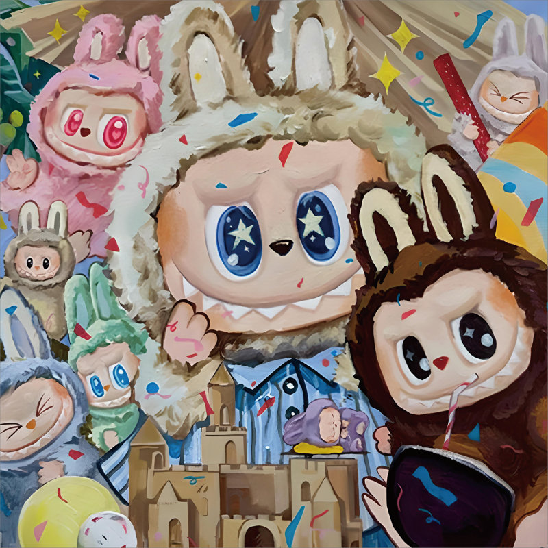 The Many Faces of LaBUBU Art Print