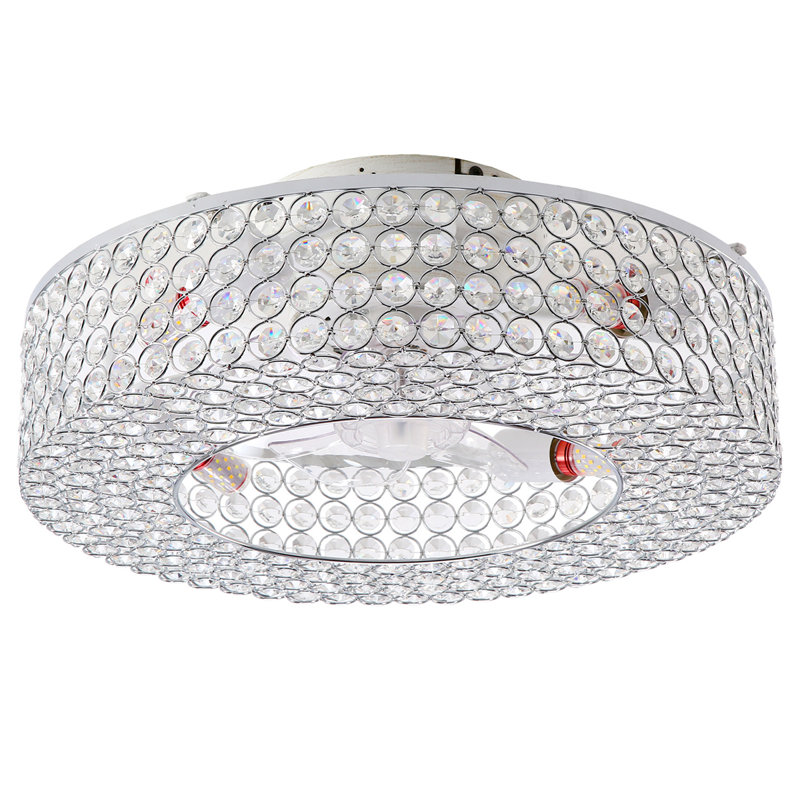 Ventilateur de plafond en cristal 8 couches avec ensemble d'éclairage Karnisha