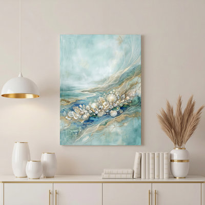 Art mural sur toile Gallery Wrap pour le salon, la chambre à coucher, le bureau ou le vestibule - décoration murale décorative avec perle de mer