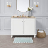 Laura Ashley Heathered Crochet Border Bath Rug