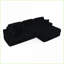 Canapé modulaire en L en velours côtelé modulaire moderne convertible en lit, noir peu encombrant | Noir | Mousse-1768173103-1768173100