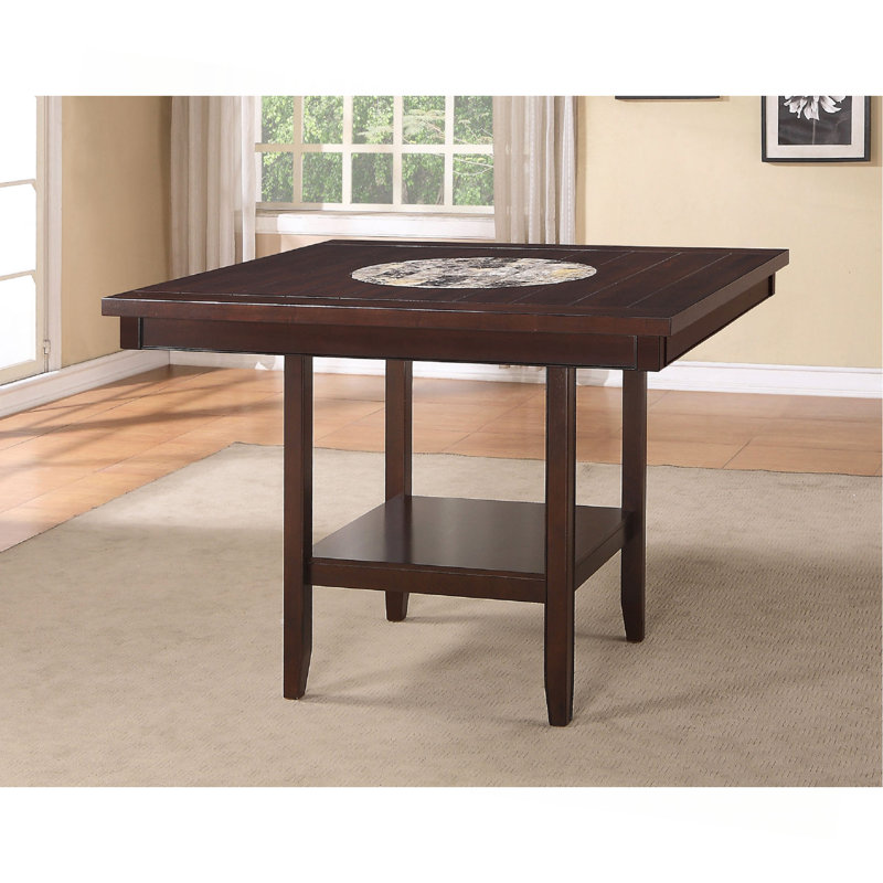 Table de salle à manger à hauteur de comptoir de style contemporain 1Pc, Dark Brown
