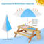 Table de pique-nique en bois pour enfants, table de sable et d'eau avec parasol, table d'activités pour jouer sur la terrasse