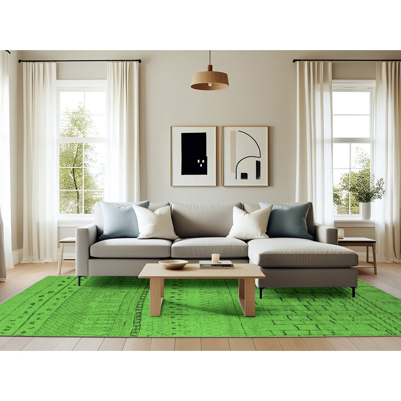 Hansberry Washable Geometric Indoor Rug, Rectangle 6' x 9'