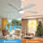 52 Inch Modern Ceiling Fan With Dimmable LED Light 5 Solid Wood Blades Smart Remote Control Reversible DC Motor-1142739696