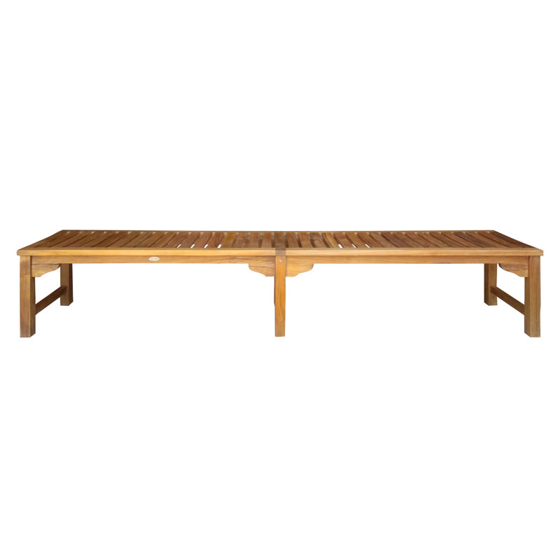 Santa Monica Outdoor Teak Dining Bench, 18" H x 94" W x 18" D