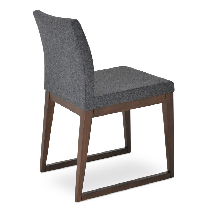 Aria Sled Wood Dining Chair, Dark Gray