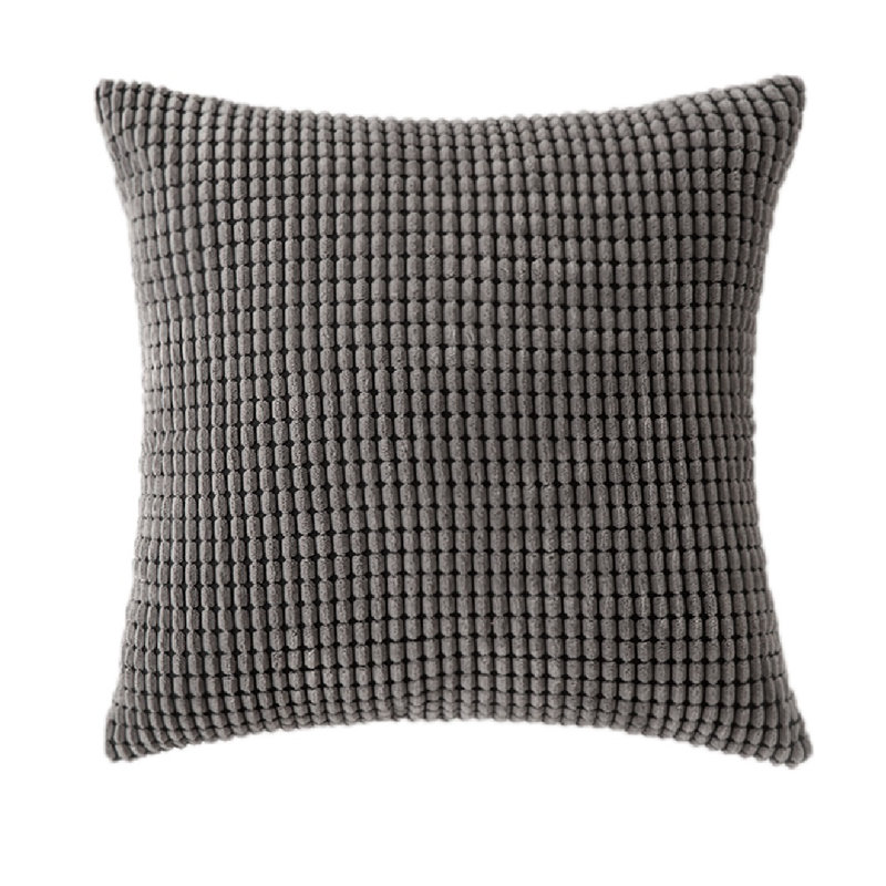 Houndstooth Cotton Blend Reversible Throw Pillow, 18" x 18", Dark Gray