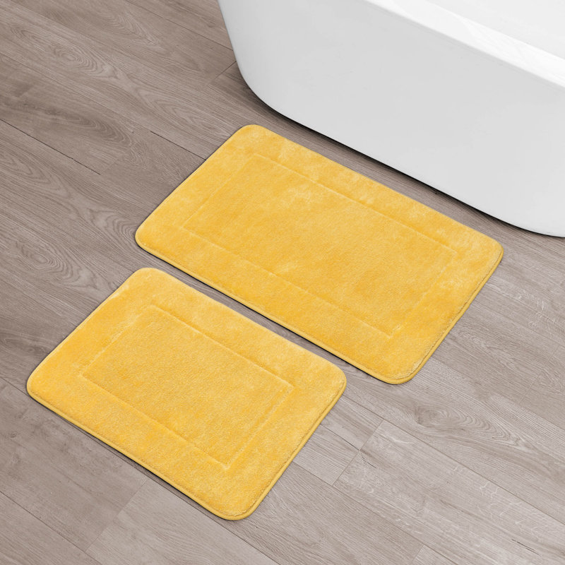 Inglestone Common Non-Slip Bath Rug, Daffodil Yellow, 17"  x 24"  / 20"  x 32" 