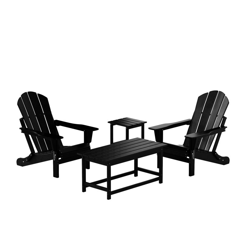 Laguna Foldable Outdoor Adirondack Chair, Black