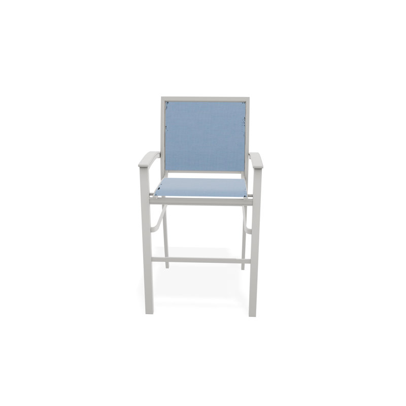 Chaise de café empilable en aluminium Bazza, Neige, Ciel