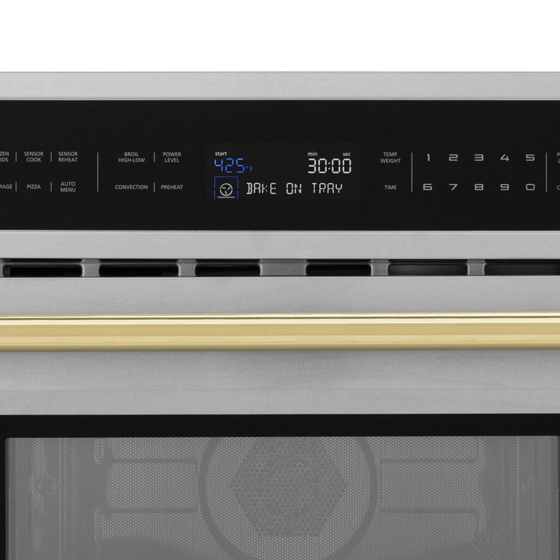 ZLINE Edition 30 in. Convection Microwave Oven in Stainless Steel and Accents, Gold