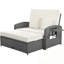 Chaise longue double en osier PE avec coussin moelleux-915311384
