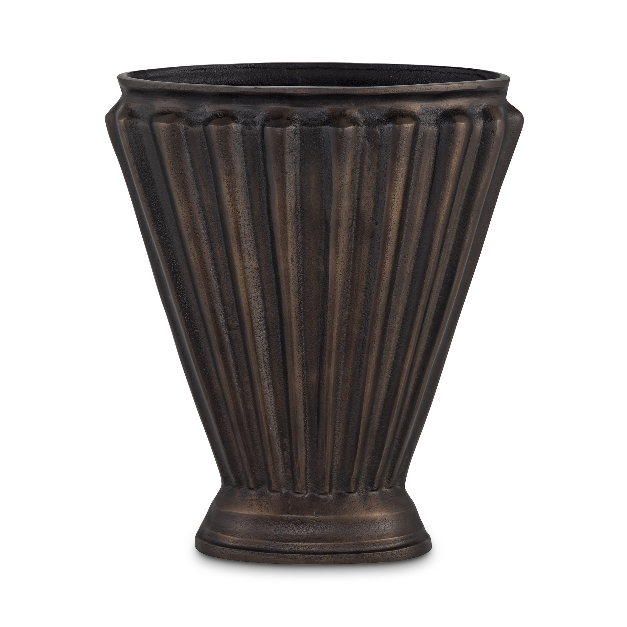 Jade Vase Cast Aluminum, Brown