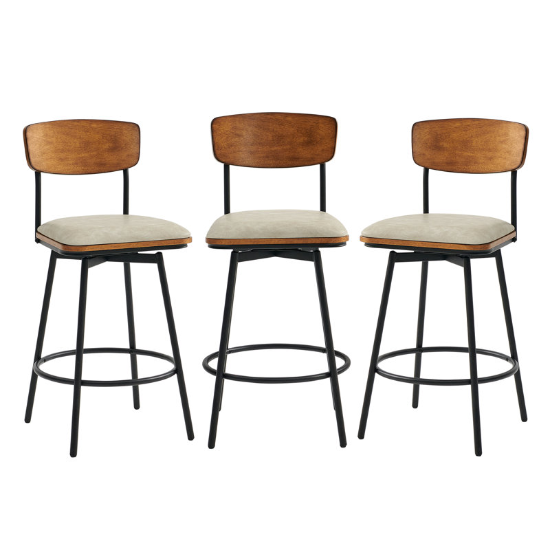 Tabouret de comptoir pivotant 27 po Avriel, Gris, Tabouret de comptoir (hauteur de siège de 27 po), 3