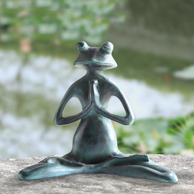Meditating Frog Garden Sculpture