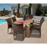 Anautica 6 - Person Teak Wicker Patio Dining Set with Rectangular Table