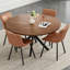 Table de salle à manger 47,2 "en bois massif pour 4 à 6 personnes avec base piédestal entrecroisée-322085304-322085287