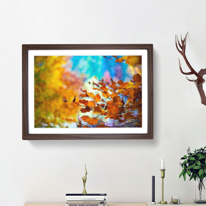 Autumn Leaves - Picture Frame Painting Print, 24cm H x 33cm W x 2cm D, Walnut Framed