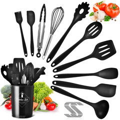 13pcs/set Heat Resistant Silicone Kitchen Utensils Set Including Measuring  Spoons, Oil Brush, Shovel, Tableware, Baking Tools With Storage Bucket