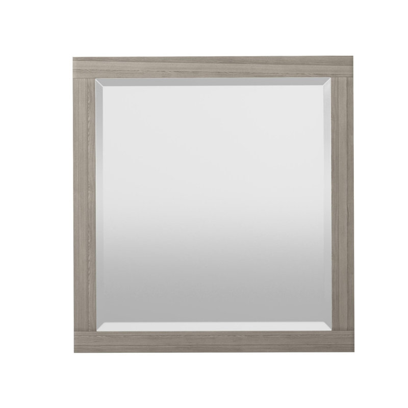 Miroir, Gris clair, Rectangulaire, 38 po x 36 po