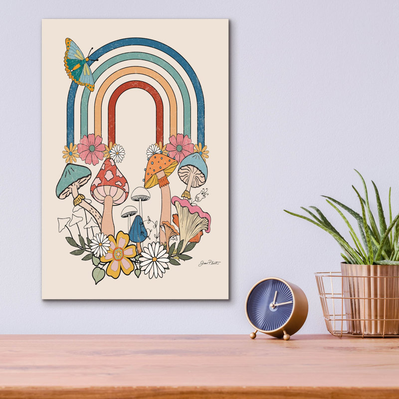  «Groovy Mushroom B» par Jean Plout, art mural en verre acrylique, H 16 po x l 12 po x P 0,13 po