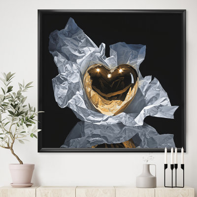 Abstrait, reproduction d'art sur toile, cœur doré