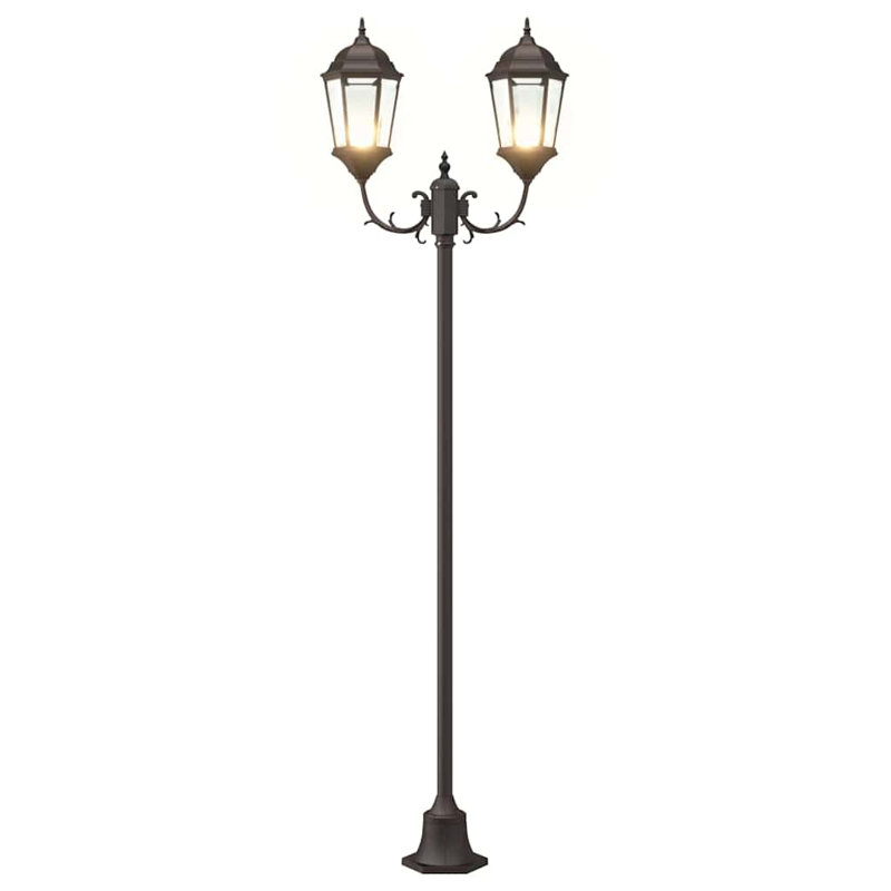 Garden Light Aluminium and Glass Pathway Lights Outdoor Lighting, 235cm H x 68cm W x 20cm D, Bronze Aluminum