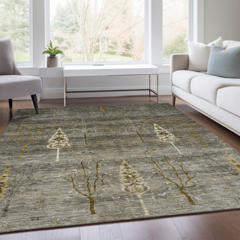 Tapis intérieur / extérieur lavable à la machine Xhevrie, Rectangle 2 pi 6 po x 3 pi 10 po