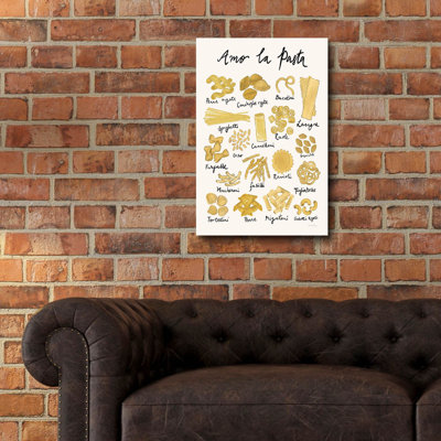  «Pasta Italiana 1» par Farida Zaman, art mural en verre acrylique, 16 po x 24 po