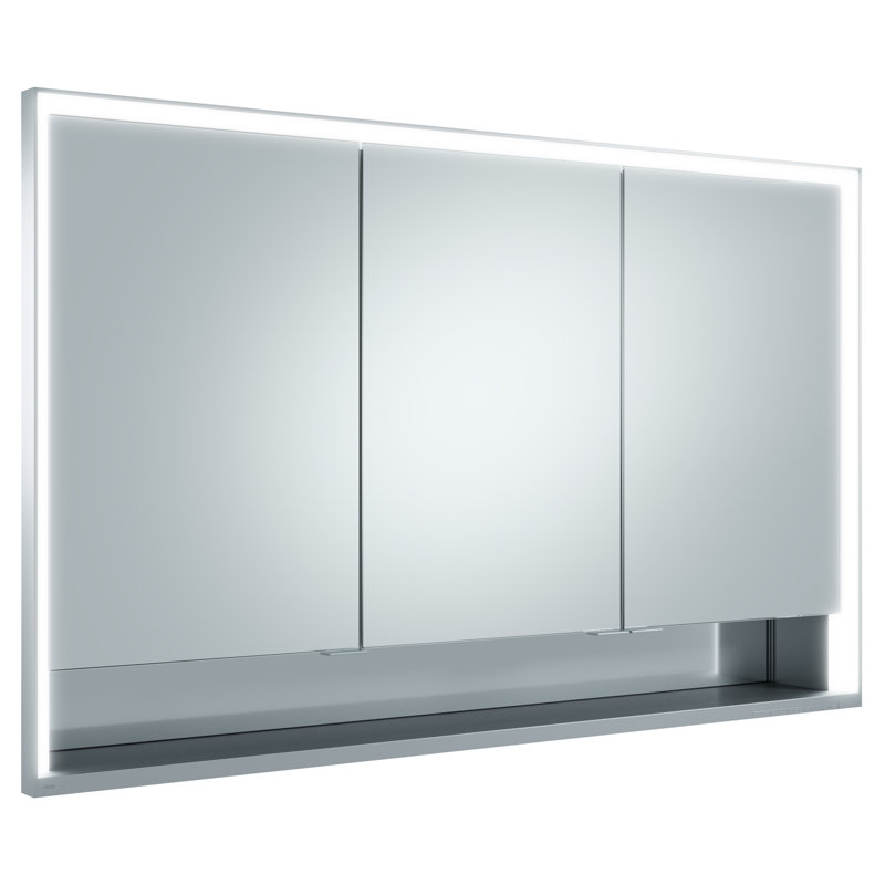 120mm W 73.5mm H Surface Frameless Medicine Cabinet Mirror 6 Adjustable