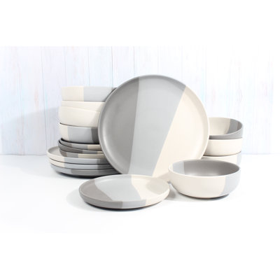 Piermont Natural 16 Piece Dinnerware Set, Service For 4