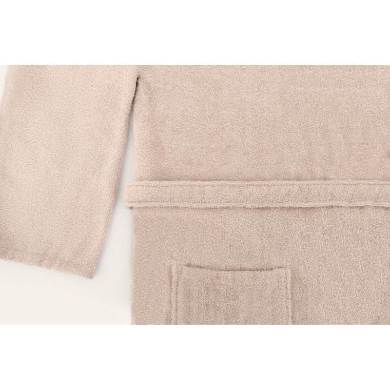 Peignoir 100% coton mi-mollet avec poches, G / TG, Rose