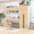 Wooden Freestanding Wardrobe and Desk Combo with Ample Storage for Small Spaces-355535845