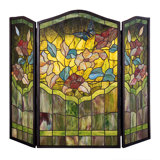 Butterfly 3 Panel Brass Fireplace Screen