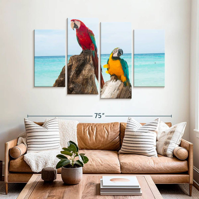 Brampt Resting Macaws, 42" H x 68" W