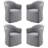 Upholstered Dining Chairs With Casters, Fully Assembled Round Barrel Armchair Set Of 4, Solid Wood Accent Vanity Chair For Dining Room Living Room-1155344595